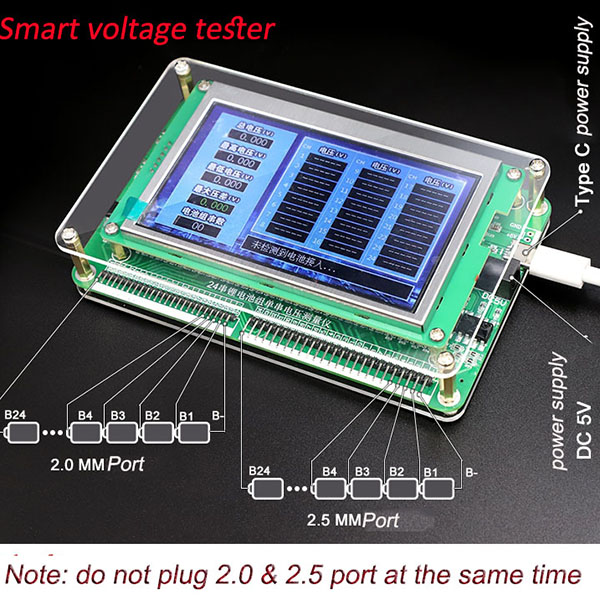 2S-24S smart signal/balance wires connection test Led board for battery pack connection