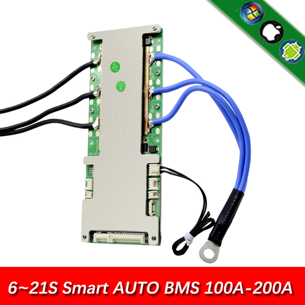 6S-21S 80A 150A 200A smart solution smart bms pcm with android Bluetooth app UART bms wi software (APP) monitor      