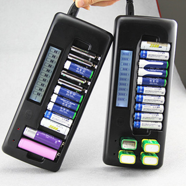 10 Slots LCD Screen Display Intelligent Rapid Battery Charger for AA AAA Ni-MH Ni-Cd 18650 Li9V